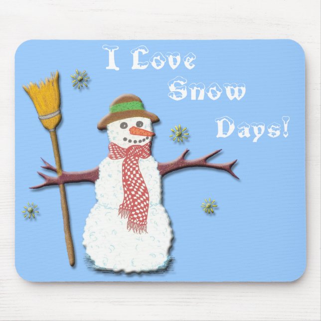 I Love Snow Days! Mousepad (Front)