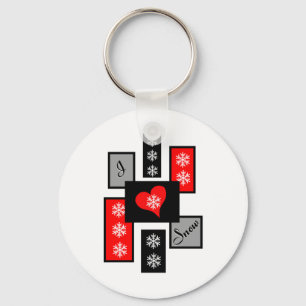 I Love Snow Key Ring