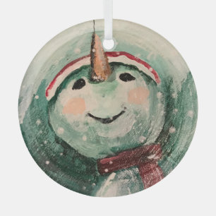 I Love Snow Too! Glass Tree Decoration