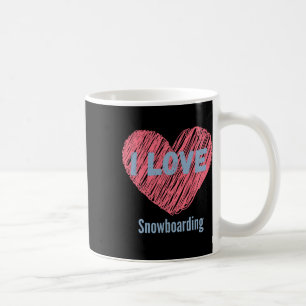 I Love Snowboarding Heart Image Coffee Mug