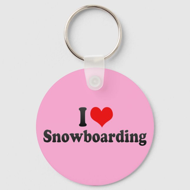 I Love Snowboarding Key Ring (Front)