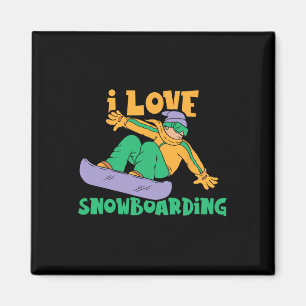 I Love Snowboarding Lover Snowboard Snowboarder Magnet