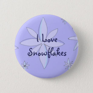 I Love Snowflakes 6 Cm Round Badge