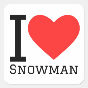 I love snowman square sticker