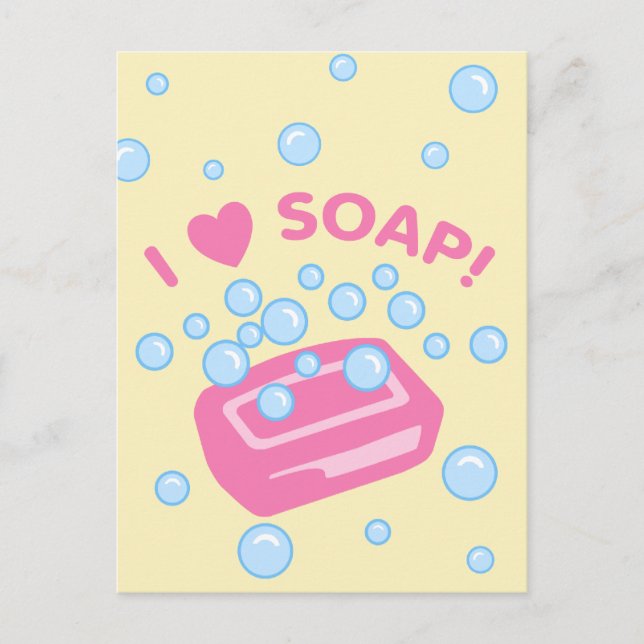 I Love Soap Postcard (Front)