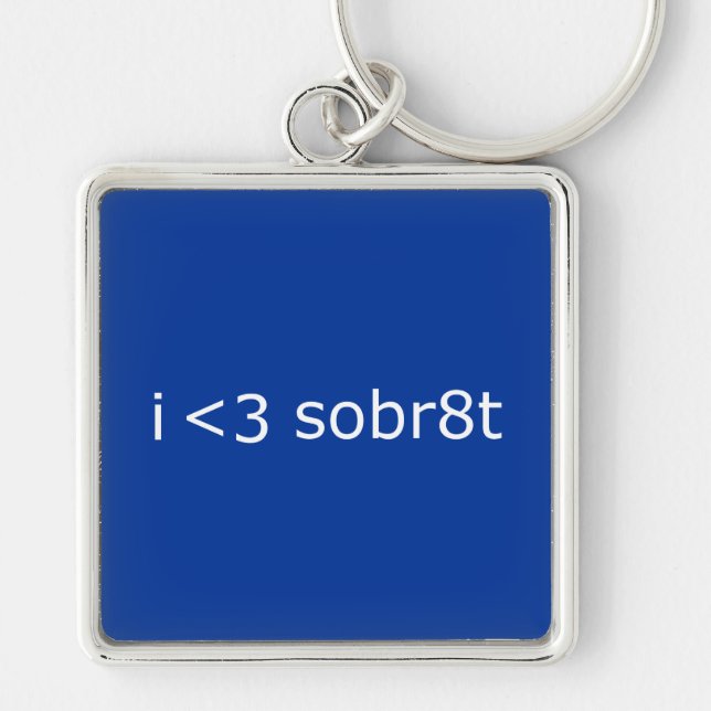 I Love Sobriety Key Ring (Front)