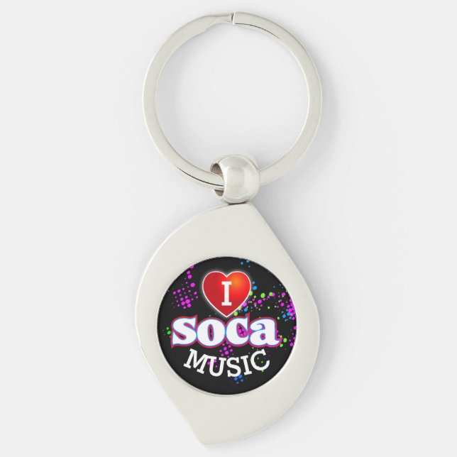 I Love SOCA Music Key Ring (Front)