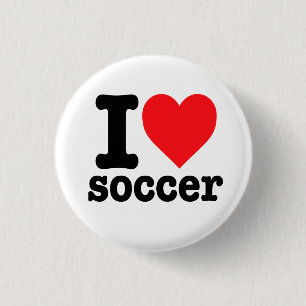 "I love soccer" 3 Cm Round Badge