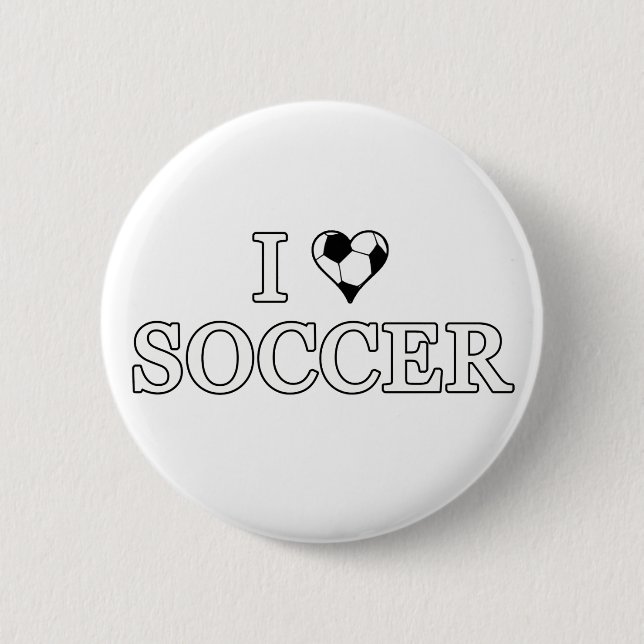 I Love Soccer 6 Cm Round Badge (Front)