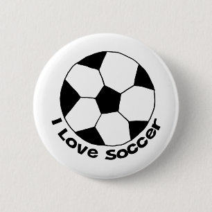 I Love Soccer 6 Cm Round Badge