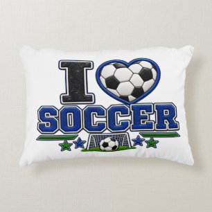 I Love Soccer Accent Pillow   Soccer Lover Bedroom