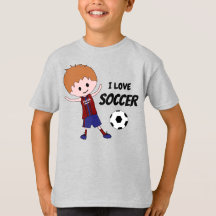 I Love Soccer Boy - with named jersey- blond