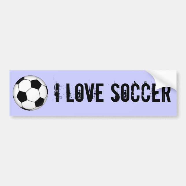 I LOVE SOCCER BUMPER STICKER (Front)
