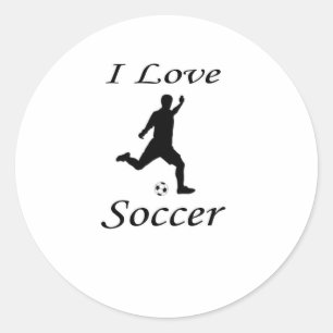 I Love Soccer Classic Round Sticker