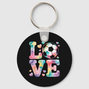 I Love Soccer Goalie Girl Player Fan Game Day Tie  Key Ring