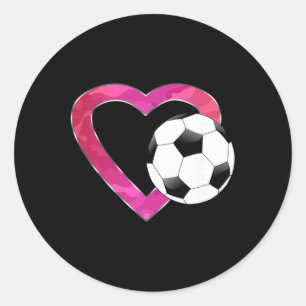 I Love Soccer Heart And Ll For Girls Teens And Wom Classic Round Sticker