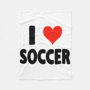 I Love Soccer - Heart Soccer Futbol Field Pitch Go Fleece Blanket