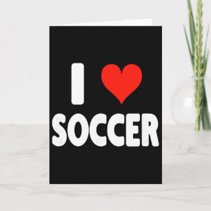 I Love Soccer Heart Soccer Futbol Field Pitch Goal Card