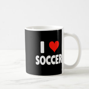 I Love Soccer Heart Soccer Futbol Field Pitch Goal Coffee Mug