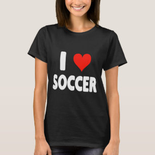 I Love Soccer Heart Soccer Futbol Field Pitch Goal T-Shirt