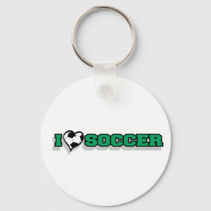 I Love Soccer Key Ring