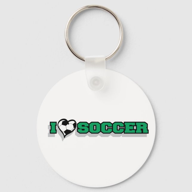 I Love Soccer Key Ring (Front)