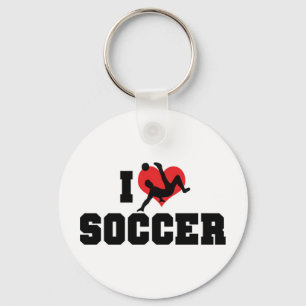 I Love Soccer Keychain