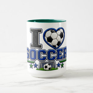 I Love Soccer Mug Soccer Lover Coffee Cup Gift