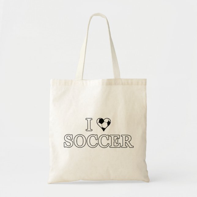 I Love Soccer Tote Bag (Front)