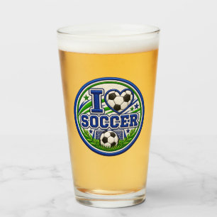 I Love Soccer Tumbler Glass Soccer Lover Sports