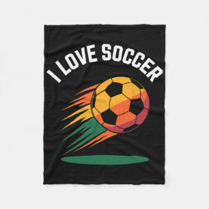 I Love Soccer Vibrant Ll Graphic Fleece Blanket