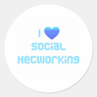 I Love Social Networking Classic Round Sticker