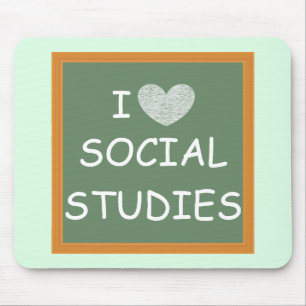 I Love Social Studies Mouse Pad