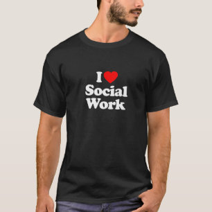 I Love Social Work Heart Souvenir Funny T-Shirt