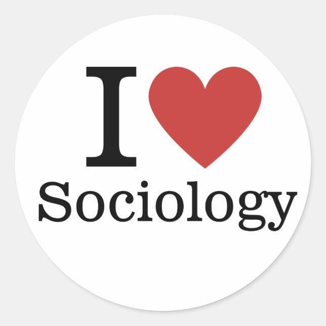 I ❤️ Love Sociology for Students/Faculty Classic Round Sticker (Front)