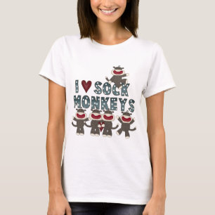 I Love Sock Monkeys Tshirts and Gifts