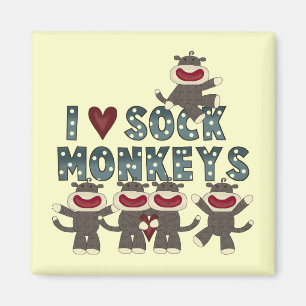I Love Sock Monkeys Tshirts and Gifts Magnet