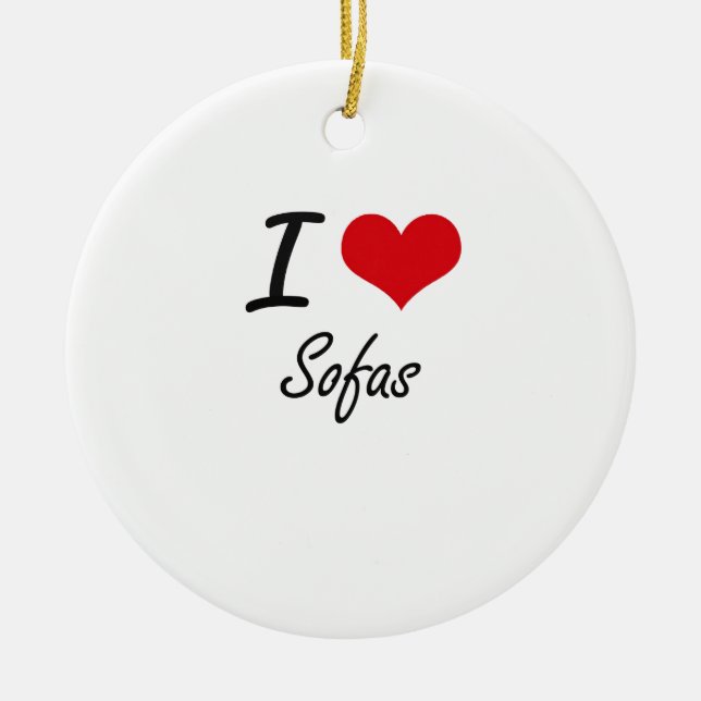 I love Sofas Ceramic Tree Decoration (Front)