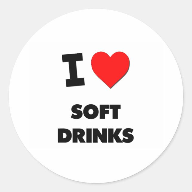 I love Soft Drinks Classic Round Sticker (Front)