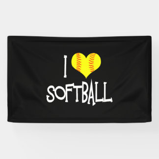 I Love Softball Banner