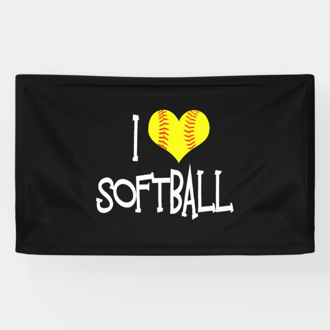 I Love Softball Banner (Horizontal)