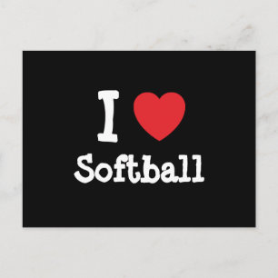 I love Softball heart custom personalised Postcard