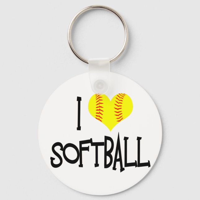I love softball key ring (Front)