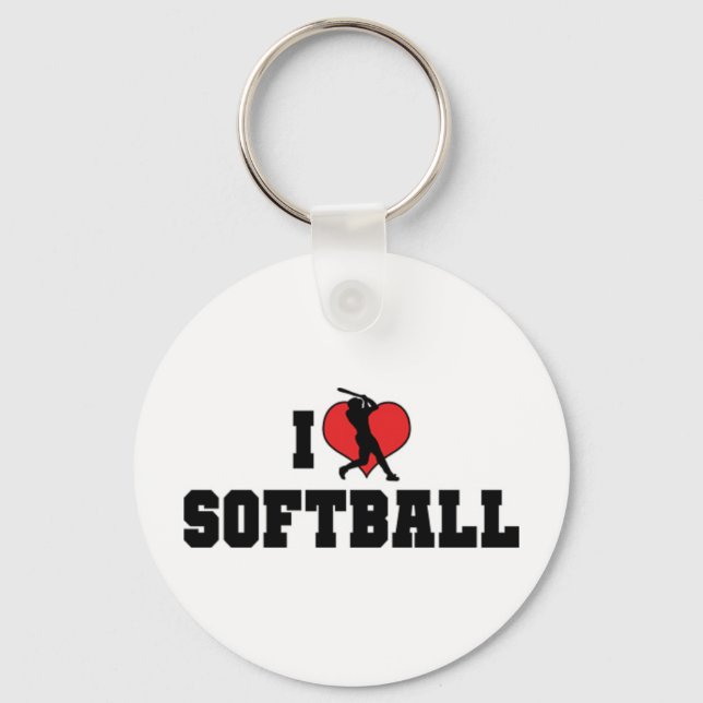 I Love Softball Keychain (Front)