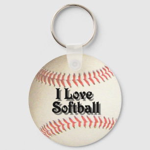 I LOVE SOFTBALL-KEYCHAIN KEY RING