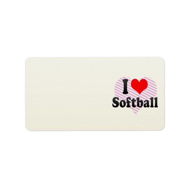 I love Softball Label (Front)
