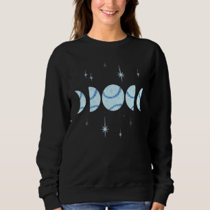 I Love Softball Moon Phases In Light Blue Pastel A Sweatshirt