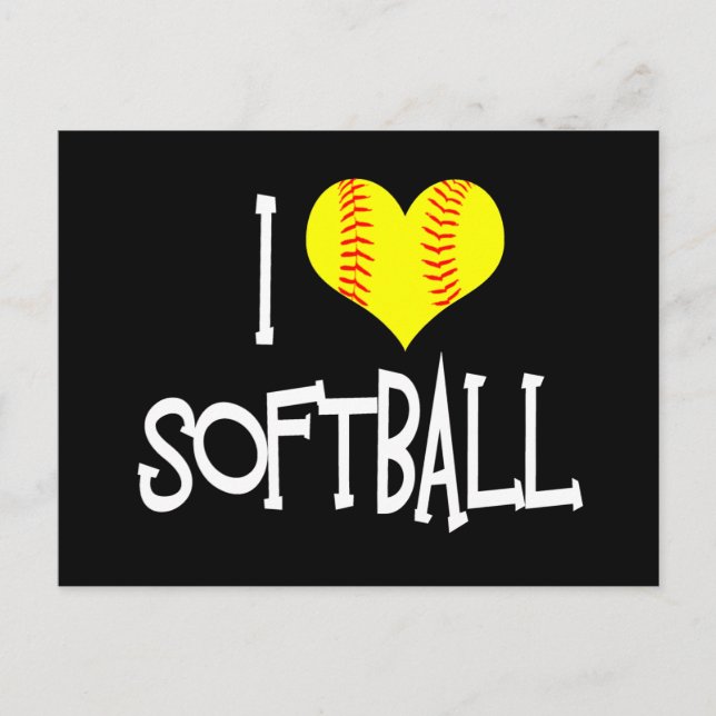 I love softball postcard (Front)