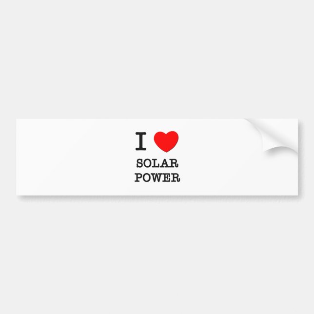 I Love Solar Power Bumper Sticker (Front)