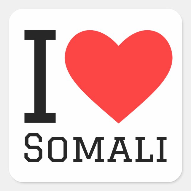 I love Somali  Square Sticker (Front)